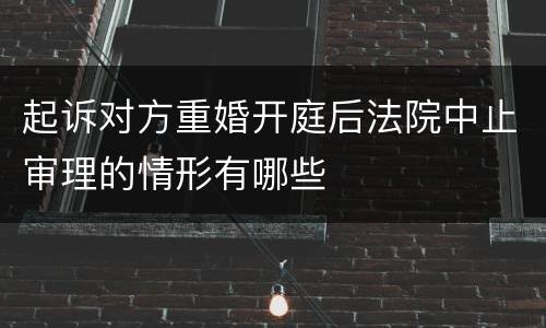 起诉对方重婚开庭后法院中止审理的情形有哪些
