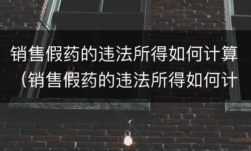 销售假药的违法所得如何计算（销售假药的违法所得如何计算）