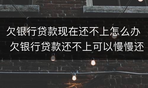 欠银行贷款现在还不上怎么办 欠银行贷款还不上可以慢慢还吗