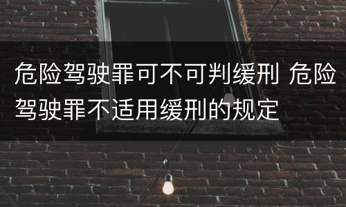 危险驾驶罪可不可判缓刑 危险驾驶罪不适用缓刑的规定