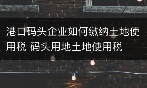港口码头企业如何缴纳土地使用税 码头用地土地使用税