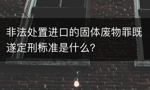 非法处置进口的固体废物罪既遂定刑标准是什么？