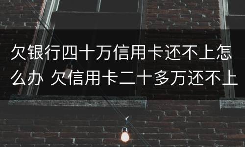 欠银行四十万信用卡还不上怎么办 欠信用卡二十多万还不上怎么办