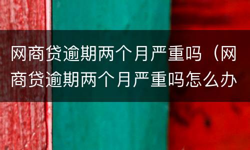 网商贷逾期两个月严重吗（网商贷逾期两个月严重吗怎么办）