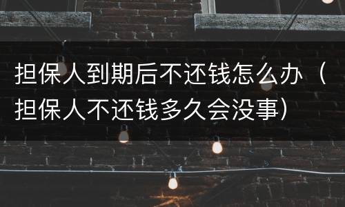 担保人到期后不还钱怎么办（担保人不还钱多久会没事）