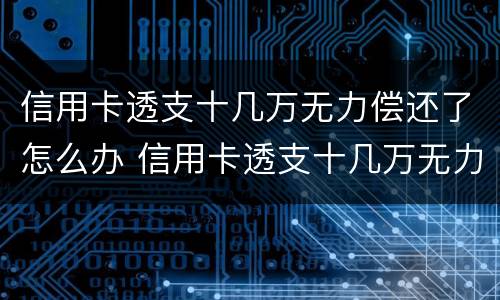 信用卡透支十几万无力偿还了怎么办 信用卡透支十几万无力偿还了怎么办呢