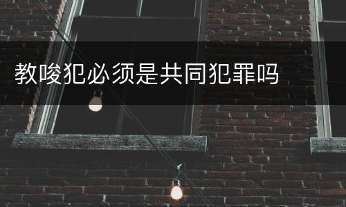 教唆犯必须是共同犯罪吗