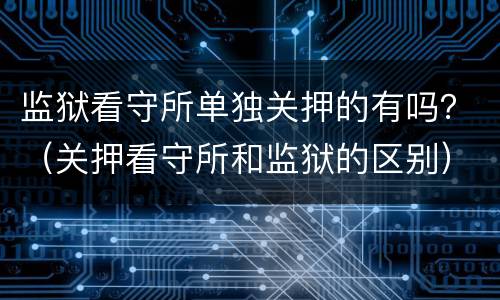监狱看守所单独关押的有吗？（关押看守所和监狱的区别）