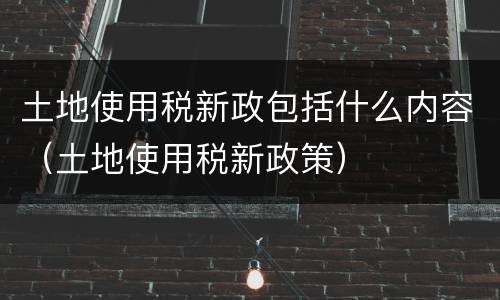 土地使用税新政包括什么内容（土地使用税新政策）