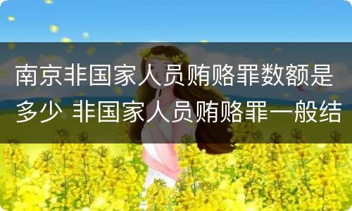 南京非国家人员贿赂罪数额是多少 非国家人员贿赂罪一般结果