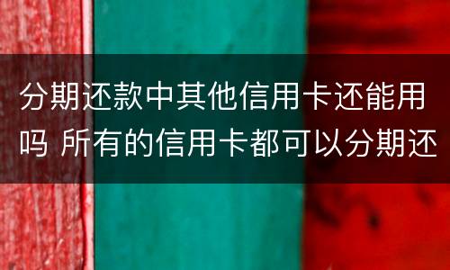 分期还款中其他信用卡还能用吗 所有的信用卡都可以分期还款吗