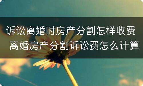 诉讼离婚时房产分割怎样收费 离婚房产分割诉讼费怎么计算