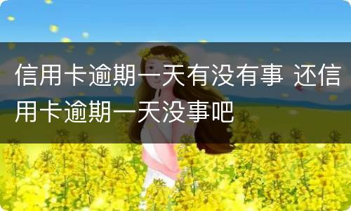 信用卡逾期一天有没有事 还信用卡逾期一天没事吧