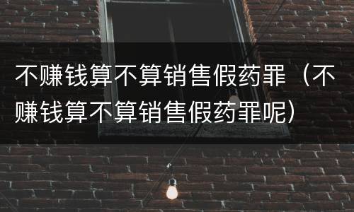 不赚钱算不算销售假药罪（不赚钱算不算销售假药罪呢）