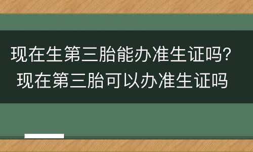 现在生第三胎能办准生证吗？ 现在第三胎可以办准生证吗