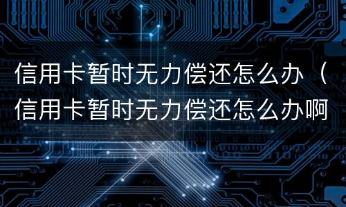 信用卡暂时无力偿还怎么办（信用卡暂时无力偿还怎么办啊）