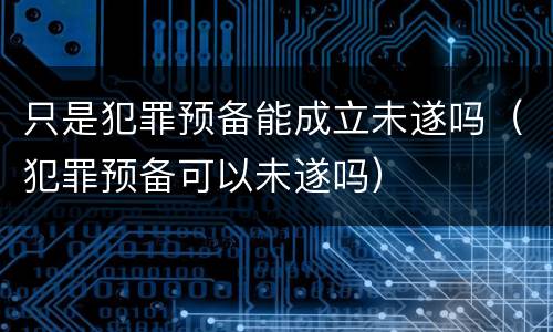 只是犯罪预备能成立未遂吗（犯罪预备可以未遂吗）