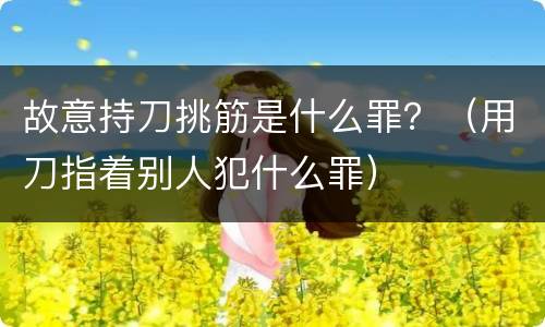 故意持刀挑筋是什么罪？（用刀指着别人犯什么罪）