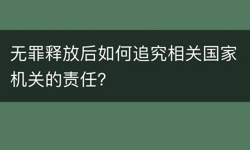 无罪释放后如何追究相关国家机关的责任？