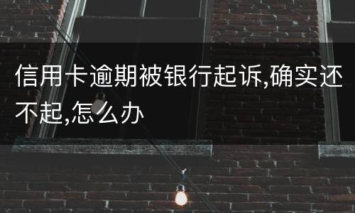 信用卡逾期被银行起诉,确实还不起,怎么办