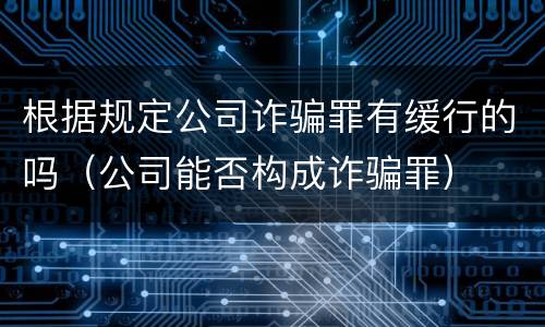 根据规定公司诈骗罪有缓行的吗（公司能否构成诈骗罪）