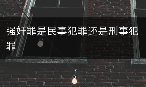 强奸罪是民事犯罪还是刑事犯罪