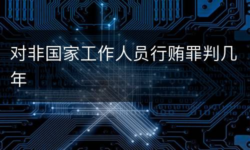 对非国家工作人员行贿罪判几年