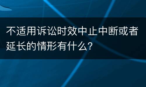 不适用诉讼时效中止中断或者延长的情形有什么？