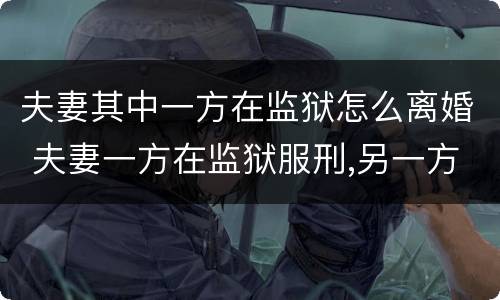 夫妻其中一方在监狱怎么离婚 夫妻一方在监狱服刑,另一方可以申请办理离婚手续吗?