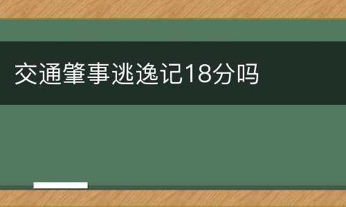 交通肇事逃逸记18分吗
