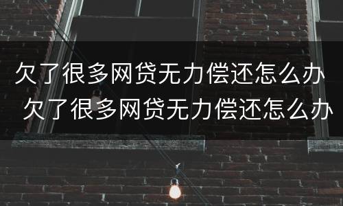 欠了很多网贷无力偿还怎么办 欠了很多网贷无力偿还怎么办呢