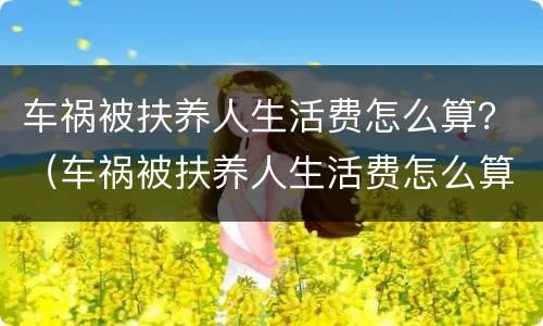 车祸被扶养人生活费怎么算？（车祸被扶养人生活费怎么算）