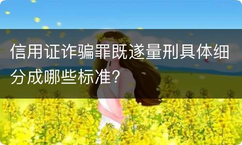 信用证诈骗罪既遂量刑具体细分成哪些标准?