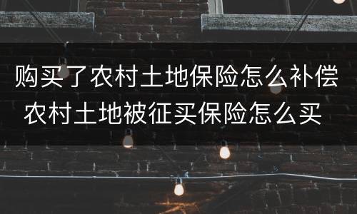 购买了农村土地保险怎么补偿 农村土地被征买保险怎么买