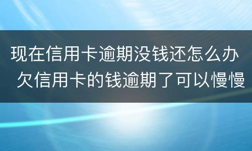 现在信用卡逾期没钱还怎么办 欠信用卡的钱逾期了可以慢慢还吗