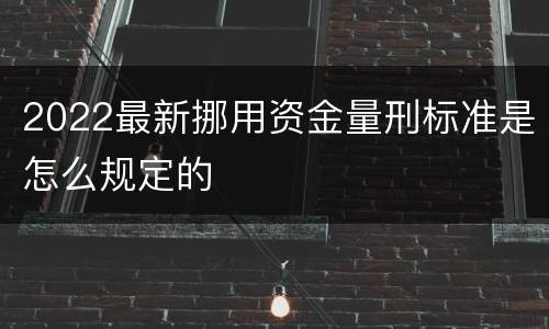 2022最新挪用资金量刑标准是怎么规定的