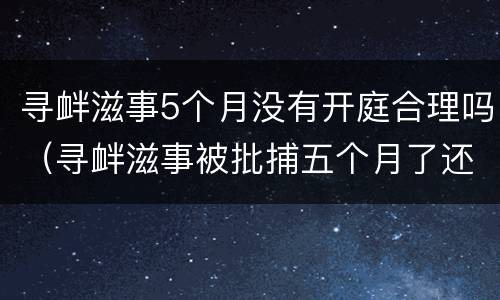 寻衅滋事5个月没有开庭合理吗（寻衅滋事被批捕五个月了还没判）