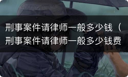 刑事案件请律师一般多少钱（刑事案件请律师一般多少钱费用）