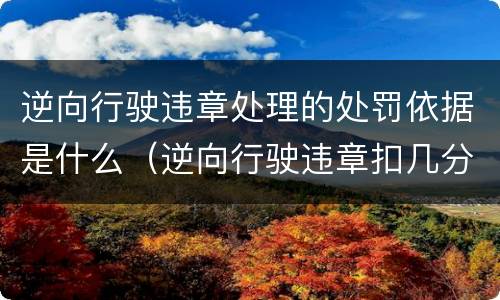 逆向行驶违章处理的处罚依据是什么（逆向行驶违章扣几分）