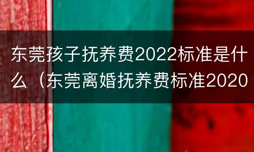 东莞孩子抚养费2022标准是什么（东莞离婚抚养费标准2020标准）
