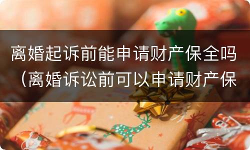 离婚起诉前能申请财产保全吗（离婚诉讼前可以申请财产保全吗）