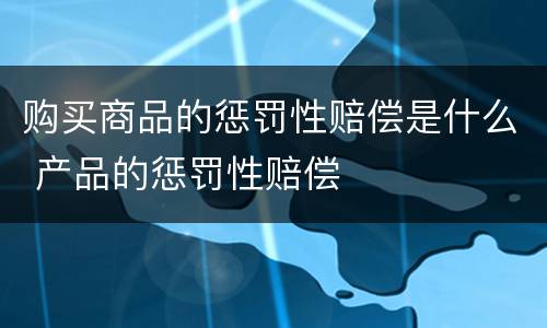 购买商品的惩罚性赔偿是什么 产品的惩罚性赔偿