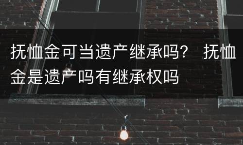 抚恤金可当遗产继承吗？ 抚恤金是遗产吗有继承权吗