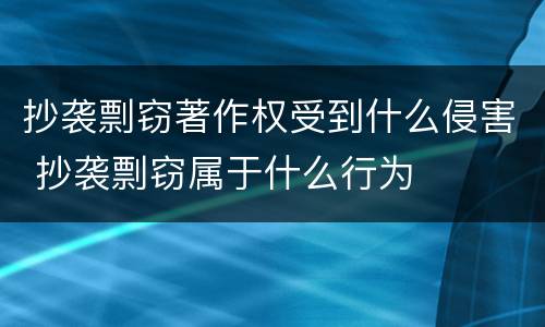抄袭剽窃著作权受到什么侵害 抄袭剽窃属于什么行为