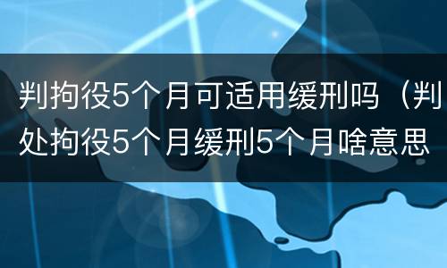 判拘役5个月可适用缓刑吗（判处拘役5个月缓刑5个月啥意思）