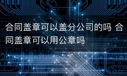 合同盖章可以盖分公司的吗 合同盖章可以用公章吗