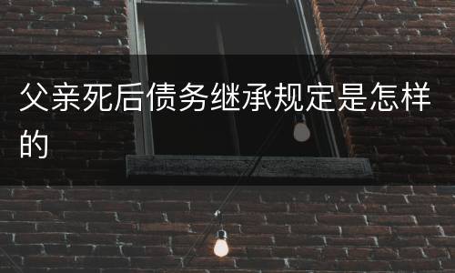 父亲死后债务继承规定是怎样的