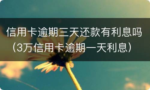 信用卡逾期三天还款有利息吗（3万信用卡逾期一天利息）