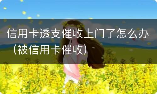 信用卡透支催收上门了怎么办（被信用卡催收）