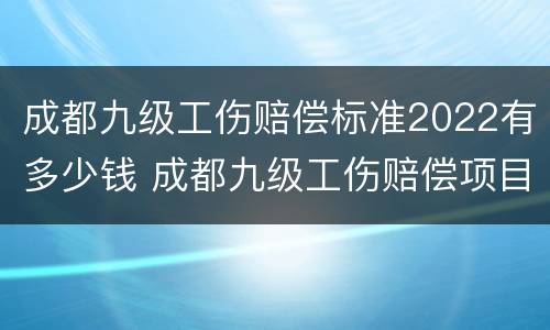 成都九级工伤赔偿标准2022有多少钱 成都九级工伤赔偿项目一览表